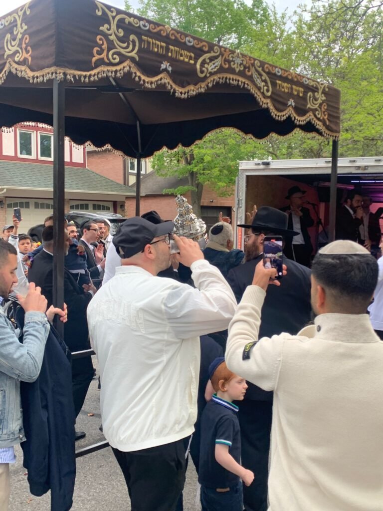 The community gathered outdoors for a celebration