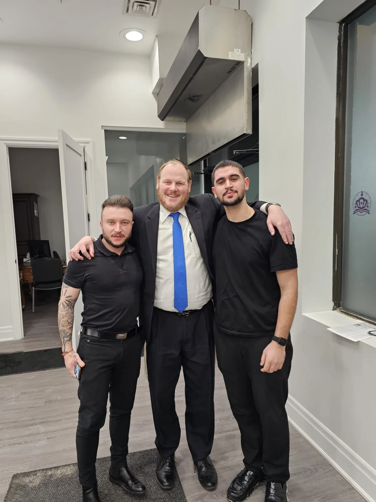 Rabbi MG with two members of the Israeli Centre community