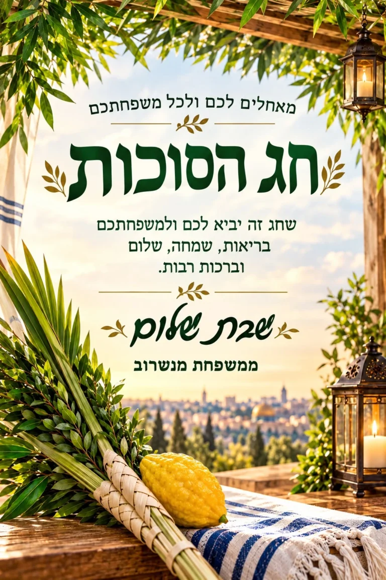 Sukkot greeting card from the Menashrov family